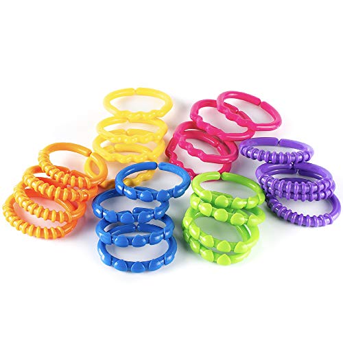 talinu Kinderwagenkette zum selber basteln, 24-Teilig perfekte Greifringe für Ihr Baby – vielseitige Anwendung: Spielbogen Anhänger, Rasselkette, Spielkette für unterwegs talinu Kinderwagenkette zum selber basteln, 24-Teilig perfekte Greifringe für Ihr Baby – vielseitige Anwendung: Spielbogen Anhänger, Rasselkette, Spielkette für unterwegs von talinu