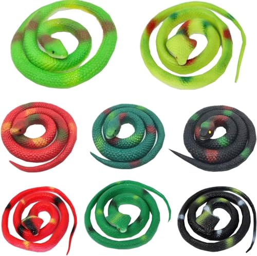 tangger Realistische Gummi Schlangen 8 Stück - Scherzartikel für Tricky Aprilscherz und Halloween Spielzeug von tangger