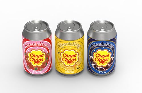 tanner DER KLEINE KAUFMANN TANNER Deco - Chupa Chups Metalldosen Set, mit drei Geschmacksrichtungen, Zubehör für Kaufmannsladen, lebensmittelechtes Design, 0087.0 von Tanner - DER KLEINE KAUFMANN Deco