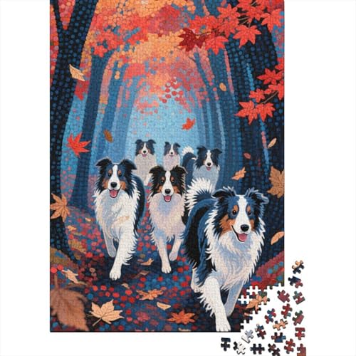 Border Collie Puzzles 1000 Teile Schwer Puzzle Spielzeug Pädagogisches Spiel Impossible Herausforderungsspielzeug Für Erwachsene Und Kinder in Bewährter 1000pcs (75x50cm) von tanpiaoliang