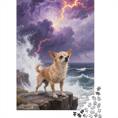 Chihuahua Puzzles 1000-teilige Schwer Puzzle Spielzeug Lernspiel Impossible Herausforderungsspielzeug Für Erwachsene Kinder 1000pcs (75x50cm) von tanpiaoliang