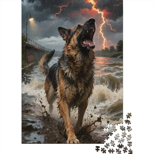 Deutscher Schäferhund Puzzle 1000 Teile Schwer Puzzle Spielzeug Pädagogisches Spiel Impossible Herausforderung Spielzeug Für Erwachsene Und Kinder Ab 12 Jahren 1000pcs (75x50cm) von tanpiaoliang