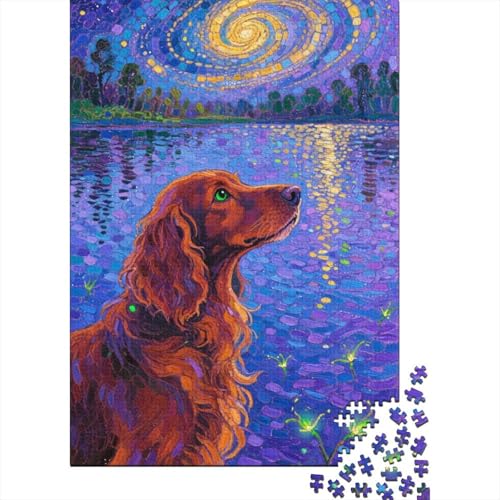 Irish Setter Puzzle 1000-teilige Schwer Puzzle Spielzeug Lernspiel Impossible Herausforderungsspielzeug Für Erwachsene Kinder 1000pcs (75x50cm) von tanpiaoliang