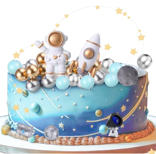 37 Stück Astronauten Tortendeko,Weltraum Kindergeburtstag,Tortendeko Junge,Weltraum Planeten Geburtstag Galaxie Weltraum Planeten Torte Deko DIY Cupcakes Toppers für Kindergeburtstag Deko von taonganui