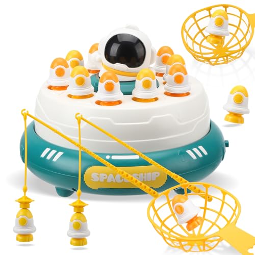 Magnetisches Angelspiel, 2 in 1 Astronauten Abenteuer Spielset mit Raketen Fangen im Weltraum, Lernspielzeug für Kinder ab 3 Jahre, Jungen & Mädchen von taonganui