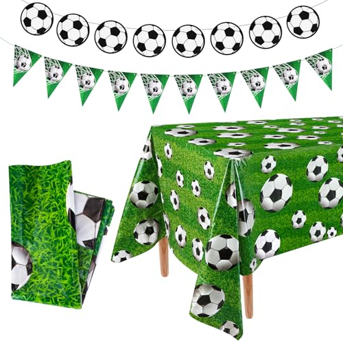taonganui Fußball Tischdecke Banner Set,Girlande Wimpelkette Tischdecke Soccer Party Deko Kindergeburtstag Event Tischdeko Fussballfest Tischbelag Partydekoration taonganui Fußball Tischdecke Banner Set,Girlande Wimpelkette Tischdecke Soccer Party Deko Kindergeburtstag Event Tischdeko Fussballfest Tischbelag Partydekoration von taonganui