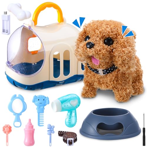 taonganui Hunde Spielzeug für Kinder, Spielzeug Hund der Läuft und Bellt, Plüsch Spielzeug Elektronische Hundekäfig Set für Kleinkinder taonganui Hunde Spielzeug für Kinder, Spielzeug Hund der Läuft und Bellt, Plüsch Spielzeug Elektronische Hundekäfig Set für Kleinkinder von taonganui