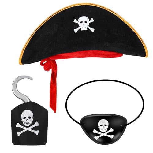 taonganui Piratenkostüm Kinder Piratenhut Pirat Maske Piraten Kostüm 3-teilig Piratenkostüm Zubehör Cosply Kostüm Piraten Set für Jungen Mädchen Karneval Halloween Piraten Party Kostüm Thema taonganui Piratenkostüm Kinder Piratenhut Pirat Maske Piraten Kostüm 3-teilig Piratenkostüm Zubehör Cosply Kostüm Piraten Set für Jungen Mädchen Karneval Halloween Piraten Party Kostüm Thema von taonganui