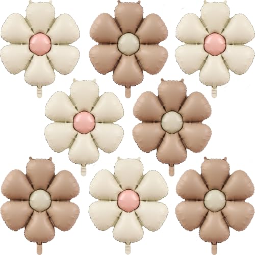 8 Stück Gänseblümchen Folienballons, Blume Geformte Folien Ballons Daisy Luftballons Gänseblümchen Ballons für Geburtstag Jungen und Mädchen Babyparty Hochzeit Party Dekoration (braun & creme blumen) 8 Stück Gänseblümchen Folienballons, Blume Geformte Folien Ballons Daisy Luftballons Gänseblümchen Ballons für Geburtstag Jungen und Mädchen Babyparty Hochzeit Party Dekoration (braun & creme blumen) von tarumedo