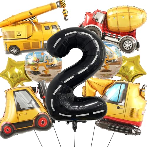 Bagger Luftballon, 1 Jahre Jungen Baustellen Party Kindergeburtstag Deko Bagger Folienballons Birthday Decorations Baustelle Traktor Thema Geburtstagsparty (Gelb 2) von tarumedo
