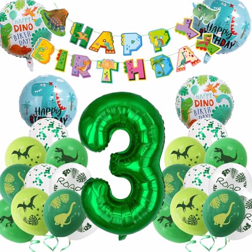 Dino Geburtstag Deko 3, Dinosaurier Geburtstagsdeko 3 Jahre Junge Luftballons Grün Folienballon Zahlenballon 3 mit Happy Birthday Banner für Dinosaurier Party Kindergeburtstag Dschungel Dino Geburtstag Deko 3, Dinosaurier Geburtstagsdeko 3 Jahre Junge Luftballons Grün Folienballon Zahlenballon 3 mit Happy Birthday Banner für Dinosaurier Party Kindergeburtstag Dschungel von tarumedo