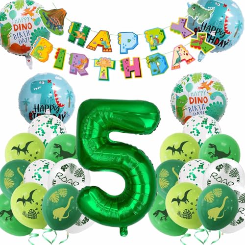 Dino Geburtstag Deko 5, Dinosaurier Geburtstagsdeko 5 Jahre Junge Luftballons Grün Folienballon Zahlenballon 5 mit Happy Birthday Banner für Dinosaurier Party Kindergeburtstag Dschungel Dino Geburtstag Deko 5, Dinosaurier Geburtstagsdeko 5 Jahre Junge Luftballons Grün Folienballon Zahlenballon 5 mit Happy Birthday Banner für Dinosaurier Party Kindergeburtstag Dschungel von tarumedo