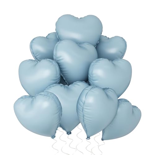 Herz Folienballon Blau, 10 Stück 18 Zoll Babyblau Herz Folien Luftballons Heliumfolie Herzförmige Ballons für Geburtstag Babyparty Hochzeit Verlobung Valentinstag Dekorationen Herz Folienballon Blau, 10 Stück 18 Zoll Babyblau Herz Folien Luftballons Heliumfolie Herzförmige Ballons für Geburtstag Babyparty Hochzeit Verlobung Valentinstag Dekorationen von tarumedo