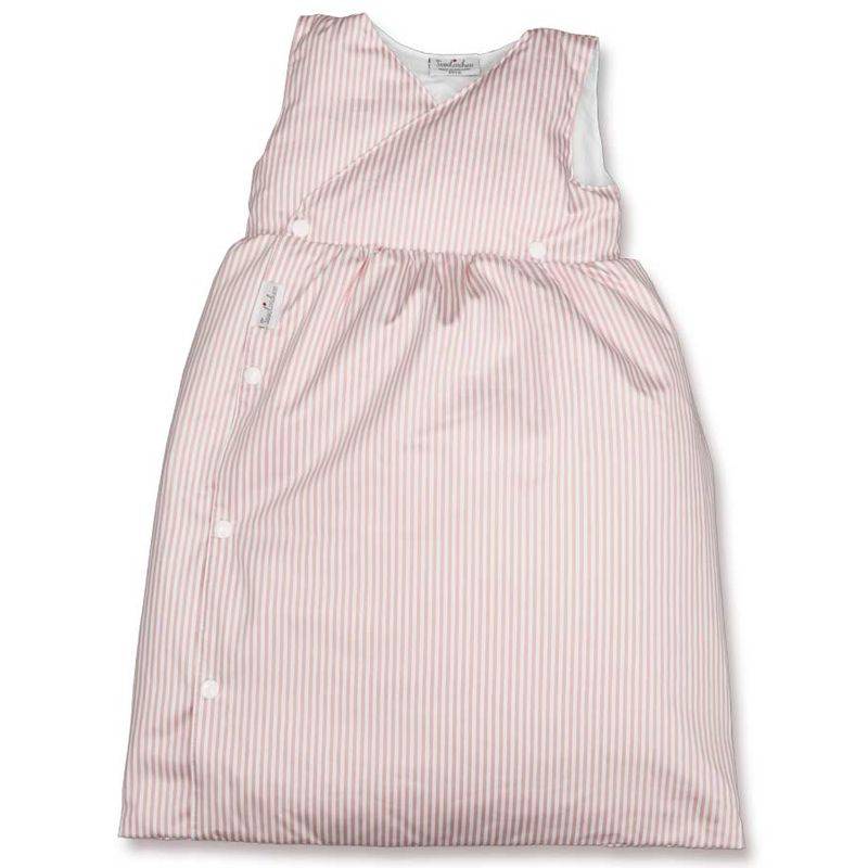 Daunen-Schlafsack in rosa/weiß gestreift von tavo