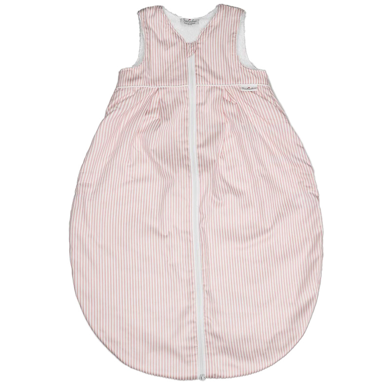 Frottee-Schlafsack mit Streifen in rosa/weiß von tavo