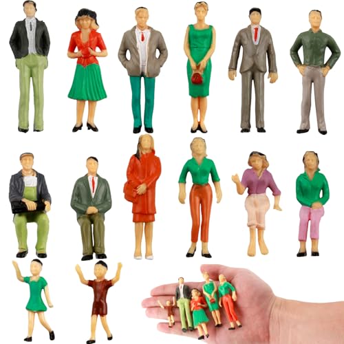 teasteam Miniatur-Figuren im Maßstab 1:25, 14 Stück, Puppenhaus-Menschen, Modelleisenbahnen, architektonisch bemalt, kleine Menschen, Figuren, einschließlich Männer, Frauen, Kinder, ältere Menschen, teasteam Miniatur-Figuren im Maßstab 1:25, 14 Stück, Puppenhaus-Menschen, Modelleisenbahnen, architektonisch bemalt, kleine Menschen, Figuren, einschließlich Männer, Frauen, Kinder, ältere Menschen, von teasteam