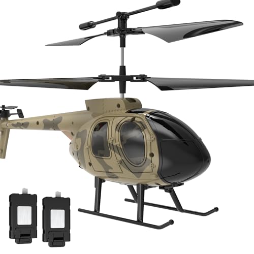 tech rc Ferngesteuert Hubschrauber mit 2 Akku, 2.4Ghz RC Helikopter mit Schwebefunktion, Landung/Login mit einem klick, 2 Geschwindigkeitseinstellungen, Flugzeug Spielzeug für Kinder ab 6 von tech rc
