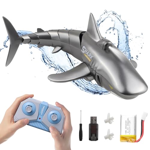 tech rc Ferngesteuerter Hai im Maßstab Hohe Simulation Hai für Pool Badezimmer von tech rc