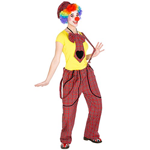 dressforfun Frauenkostüm Clown | Latzhose+ Schildkappe und Clown-Nase | Clownfrau Clown-Kostüm Fasching (M | Nr. 300814) von tectake