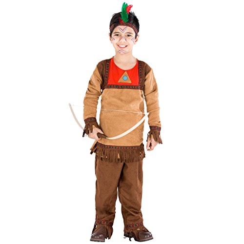 dressforfun Jungenkostüm Indianer | Western Kostüm inkl. Haarband mit Federn (10-12 Jahre | Nr. 300585) von tectake