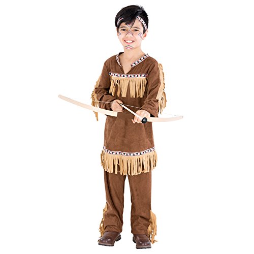 dressforfun Jungenkostüm Indianer | Wundervolle Indianerverkleidung mit aufgenähten Franzen | inkl. Haarband (8-10 Jahre | Nr. 300673) von tectake