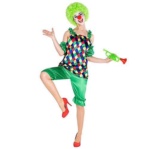 tectake dressforfun Frauenkostüm Clown | Kostüm + Clown-Nase | Clownfrau Clown-Kostüm Fasching (XXL | Nr. 300812) von tectake