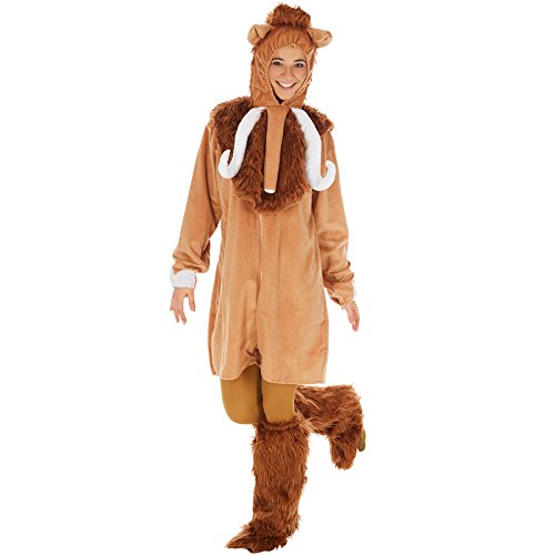 tectake dressforfun Kostüm Mammut für Sie und Ihn | Aus weichem Fellimitat | Mit extra Cape und Kapuze | Inkl. Beinstulpen und Ganzkörperstrumpfhose (M | Nr. 300887) von tectake