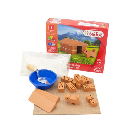 Teifoc 1002 Steinbaukasten - Hundehütte, ab 6 Jahren, Bauset zum Mauern, inkl. Hündchen aus Ton Teifoc 1002 Steinbaukasten - Hundehütte, ab 6 Jahren, Bauset zum Mauern, inkl. Hündchen aus Ton von teifoc Germany
