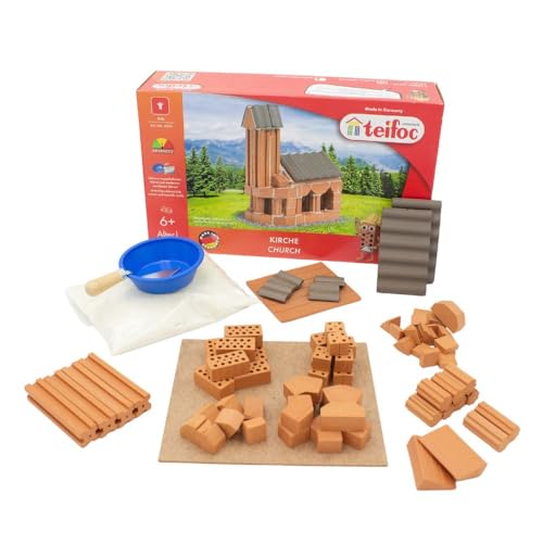 Teifoc 4025 Steinbaukasten - Kirche, Bausatz mit 70 Bauteilen, für Kinder ab 6 Jahren, Architektur Lernspielzeug von teifoc Germany