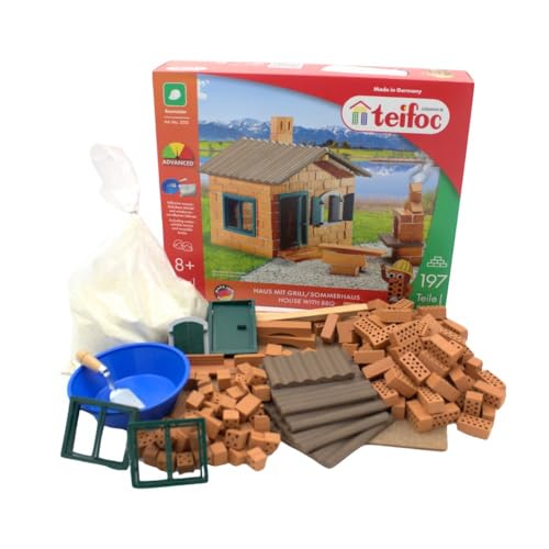 Teifoc 5210 Steinbaukasten - Haus mit Grill, DIY Architektur Bausatz, 185 Bauteile, Konstruktionsspielzeug für Kinder ab 8 Jahren und Erwachsene von teifoc Germany