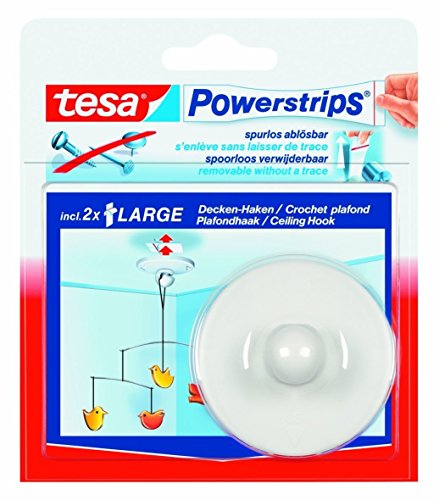 tesa Doppelpack 58029 - Powerstrips Deckenhaken Weiß, Kunststoff, Metall, 100%, 2 Haken, 8 kg, Garage, Utility tesa Doppelpack 58029 - Powerstrips Deckenhaken Weiß, Kunststoff, Metall, 100%, 2 Haken, 8 kg, Garage, Utility von tesa