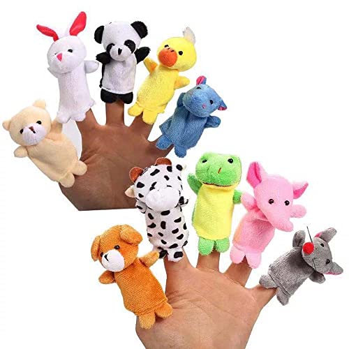 thematys 10er Set Plüsch Fingerpuppen - Tierfiguren Spielzeug für Kinder & Babys, Ideal für Kindergeburtstage von thematys