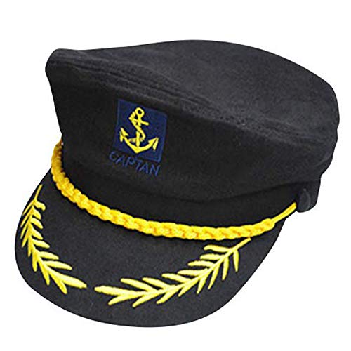 thematys Authentische Kapitäns Mütze – Perfekt für Marine Kostüme, Unisex für Herren & Damen, Ideal für Fasching & Karneval (Style003) von thematys