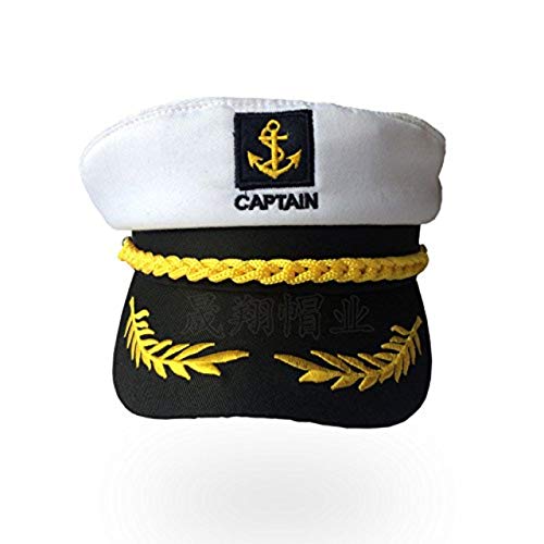 thematys Authentische Kapitäns Mütze – Perfekt für Marine Kostüme, Unisex für Herren & Damen, Ideal für Fasching & Karneval (Style002) von thematys