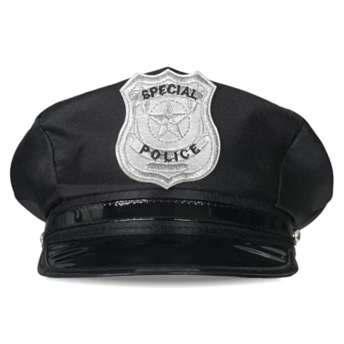 thematys SWAT Polizei Cap Schwarz - FBI Mütze für Cosplay, Karneval & Mottopartys, Unisex Hut für Damen & Herren von thematys