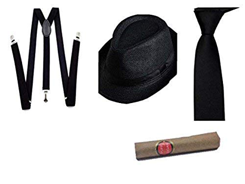 thematys Mafia Gangster Kostüm Set - Al Capone Stil Panamahut & Zylinder, Perfekt für 1920er Mottopartys, Karneval (Style005) von thematys