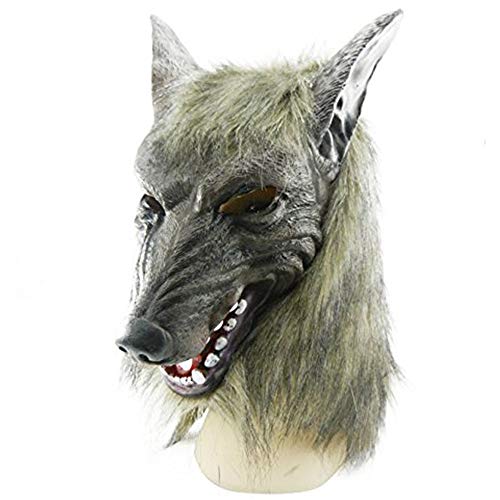 thematys Böse Wolf Horror Masken | Werwolf | Gruselig | Wolfkopfmaske | Scary | Karneval | Fasching | Halloween | Cosplay | Vollkopfmaske | Einheitsgröße | Erwachsene | Latex (Style003) von thematys