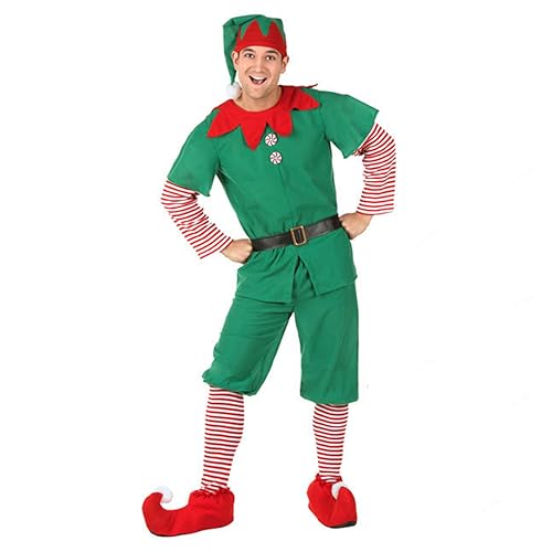 thematys Weihnachtself Kostüm-Set – Zauberhaftes Elfen-Outfit für Damen, Herren & Kinder, Ideal für Weihnachtsfeiern (Männlich, 110cm bis 120cm) von thematys