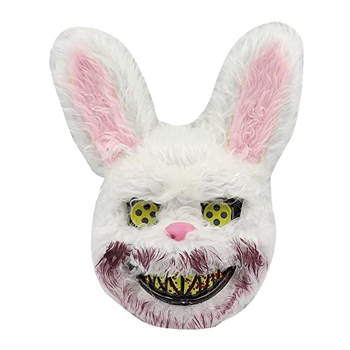 thematys Grusel-Hase Party Killer Maske mit blutigem Mund - Realistisches Horror-Kostüm für Halloween & Karneval, Hochwertiges Kunststoff, Atmungsaktiv, Universalgröße, Perfekt für Grusel-Events von thematys