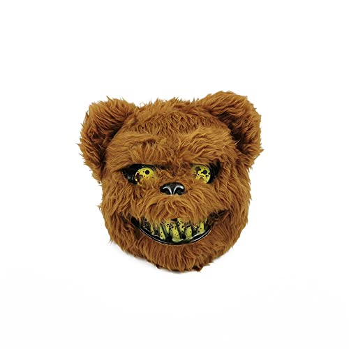 thematys Brauner Teddy Bär Killer Maske - Realistisches Horror-Kostüm für Halloween & Karneval, Hochwertiges Material, Atmungsaktiv, Universalgröße, Perfekt für Erschreckende Auftritte & Grusel-Events von thematys