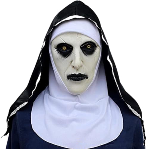 thematys the NUN Latex Horror Maske - Erschreckende Halloween Verkleidung für Erwachsene, Ideal für Gruselpartys & Kostüm-Events von thematys
