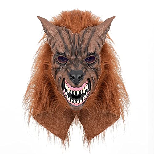 thematys Böse Wolf Horror Masken | Werwolf | Gruselig | Wolfkopfmaske | Scary | Karneval | Fasching | Halloween | Cosplay | Vollkopfmaske | Einheitsgröße | Erwachsene | Latex (Style002) von thematys