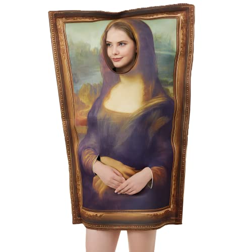 thematys Mona Lisa Gemälde Kostüm – Lustige Food-Verkleidung, Einheitsgröße 160-185cm, Ideal für Karneval & Mottopartys von thematys