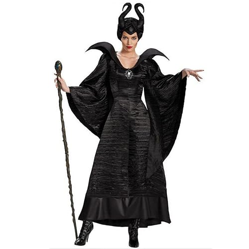thematys Frauen Damen Kostüm Verkleidung | Karneval | Mottowoche | Fasching | Vampir | Rotkäppchen | Engel | Maleficent | Hexe | Einheitsgröße | Erwachsene | Halloween (Maleficent) von thematys