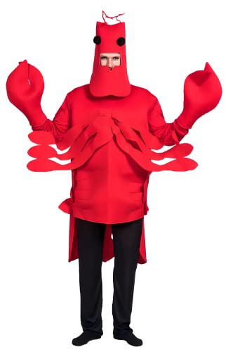 thematys® Roter Hummer-Kostüm – Lustiger Onesie für Erwachsene, Einheitsgröße 160-185cm, Ideal für Karneval, Halloween & Mottopartys von thematys