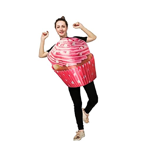 thematys Cupcake Kostüm – Süßes Dessert-Themen Onesie, Einheitsgröße 160-185cm, Ideal für Karneval & Mottopartys von thematys