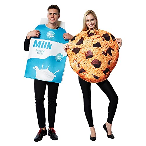 thematys Milk & Cookies Partner-Kostüm – Witziges Duo-Outfit, Einheitsgröße 160-185cm, Ideal für Karneval & Mottopartys von thematys