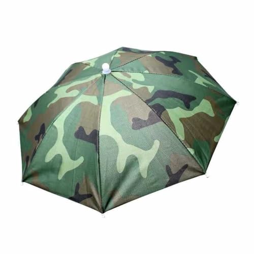 thematys Regenschirmhut in Bunten & Camouflage Designs – Faltbare Mütze für Sonne & Regen, Perfekt für Festivals (Camouflage) von thematys