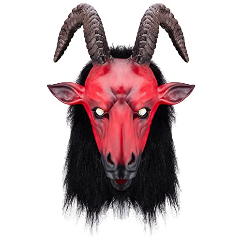 thematys Teufel Dämon Ziege Lucifer Krampus Maske - Realistische Horror-Maske für Karneval & Halloween, Atmungsaktiver Kunststoff, Universelle Passform, Perfekt für Horror-Events & Themenpartys thematys Teufel Dämon Ziege Lucifer Krampus Maske - Realistische Horror-Maske für Karneval & Halloween, Atmungsaktiver Kunststoff, Universelle Passform, Perfekt für Horror-Events & Themenpartys von thematys