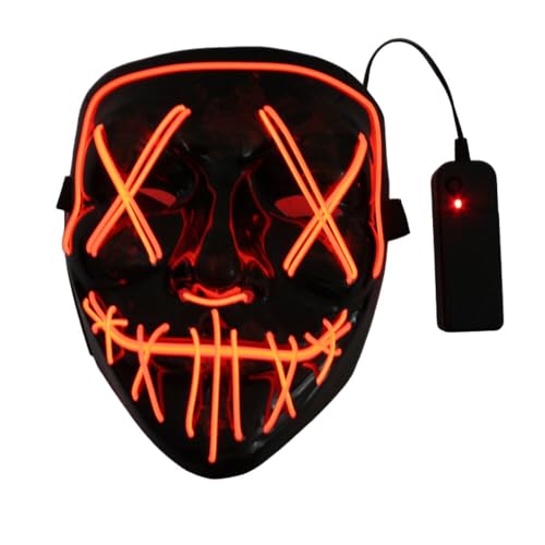 thematys steuerbare LED PURGE Halloween Maske | Horror | Gruselig | Karneval | Fasching | Kostüm | Damen & Herren | Verkleidung (Style001) von thematys